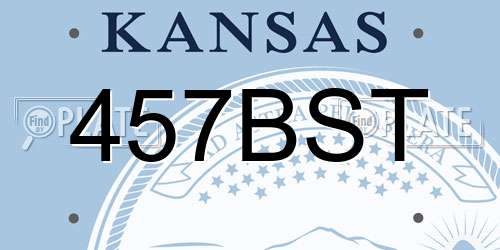 457BST Kansas License Plate