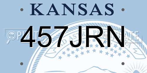 457JRN Kansas License Plate