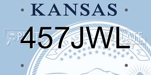457JWL Kansas License Plate