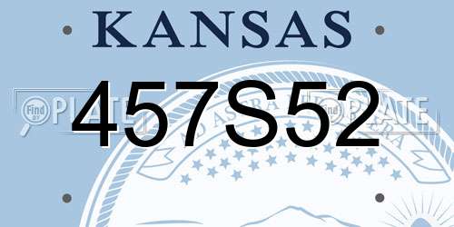 457S52 Kansas License Plate