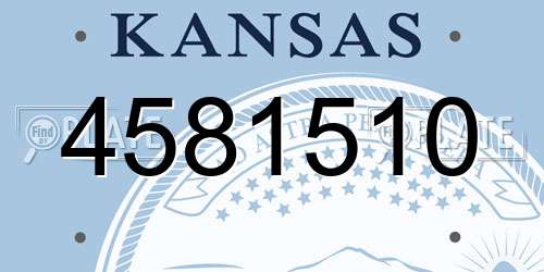 4581510 Kansas License Plate