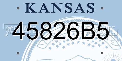 45826B5 Kansas License Plate