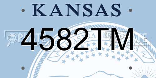 4582TM Kansas License Plate