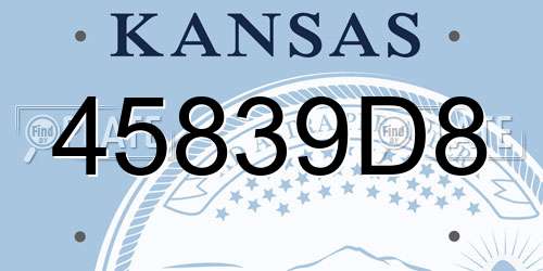 45839D8 Kansas License Plate