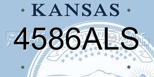 4586ALS Kansas License Plate