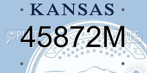 45872M Kansas License Plate