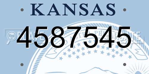 4587545 Kansas License Plate