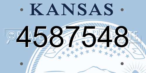 4587548 Kansas License Plate