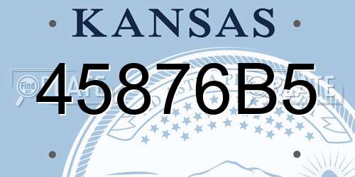 45876B5 Kansas License Plate