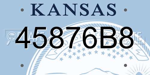 45876B8 Kansas License Plate