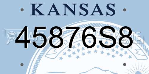 45876S8 Kansas License Plate