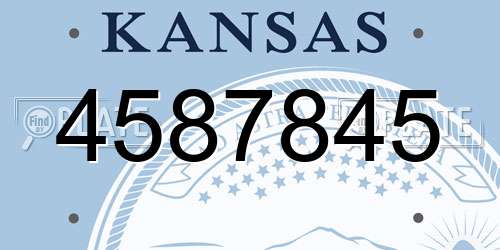 4587845 Kansas License Plate