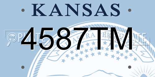 4587TM Kansas License Plate