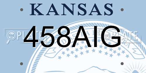 458AIG Kansas License Plate