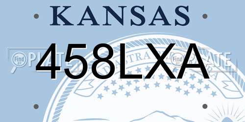 458LXA Kansas License Plate