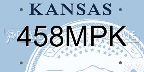 458MPK Kansas License Plate