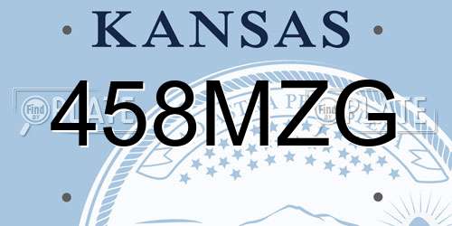 458MZG Kansas License Plate