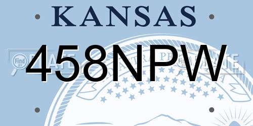 458NPW Kansas License Plate