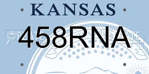 458RNA Kansas License Plate