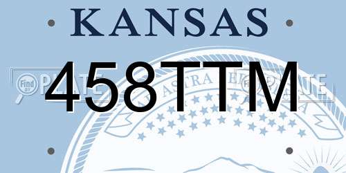 458TTM Kansas License Plate