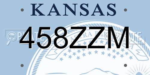 458ZZM Kansas License Plate