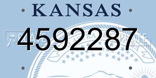 4592287 Kansas License Plate