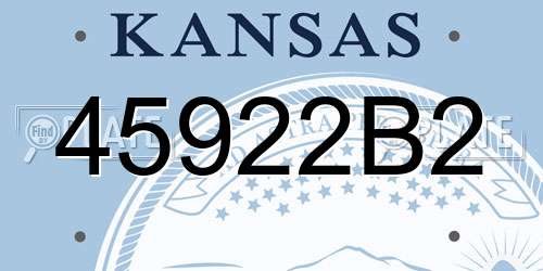 45922B2 Kansas License Plate