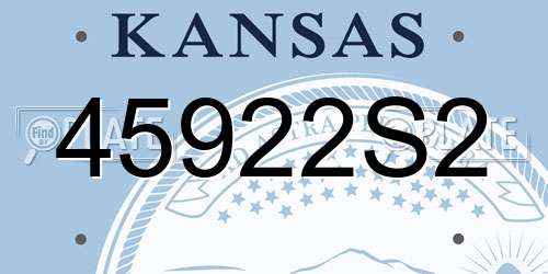 45922S2 Kansas License Plate
