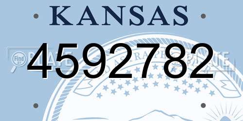 4592782 Kansas License Plate