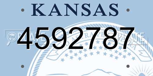 4592787 Kansas License Plate