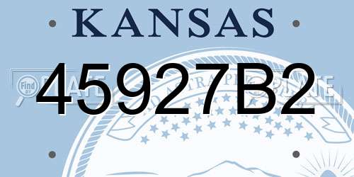 45927B2 Kansas License Plate