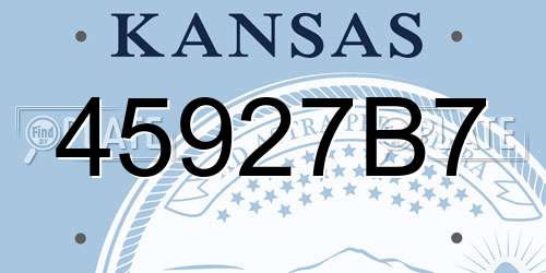 45927B7 Kansas License Plate