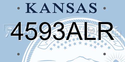 4593ALR Kansas License Plate