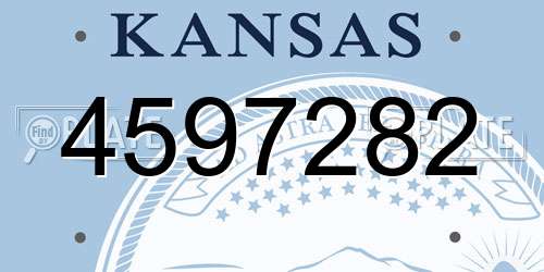 4597282 Kansas License Plate