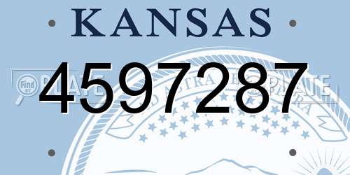 4597287 Kansas License Plate