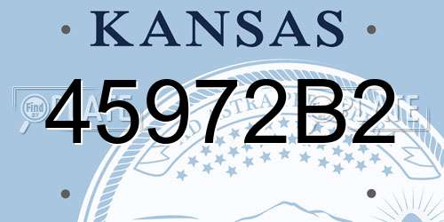 45972B2 Kansas License Plate