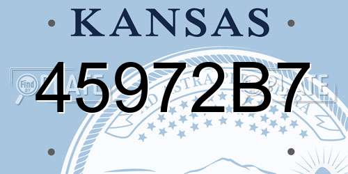 45972B7 Kansas License Plate