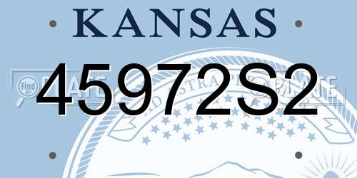 45972S2 Kansas License Plate
