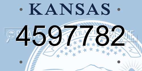 4597782 Kansas License Plate