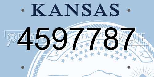 4597787 Kansas License Plate