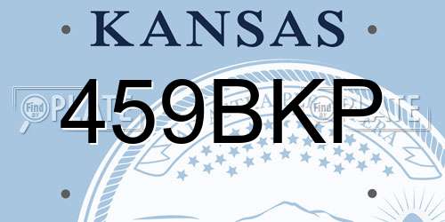 459BKP Kansas License Plate