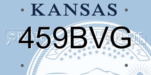 459BVG Kansas License Plate