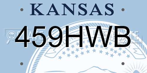 459HWB Kansas License Plate