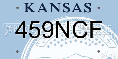 459NCF Kansas License Plate
