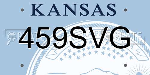 459SVG Kansas License Plate