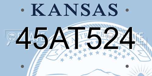 45AT524 Kansas License Plate