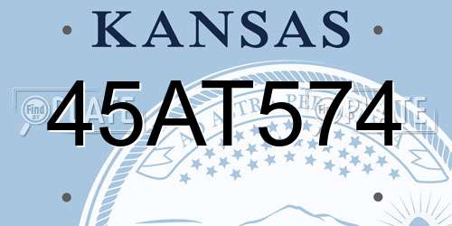 45AT574 Kansas License Plate