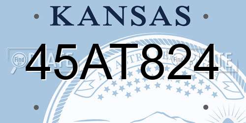 45AT824 Kansas License Plate