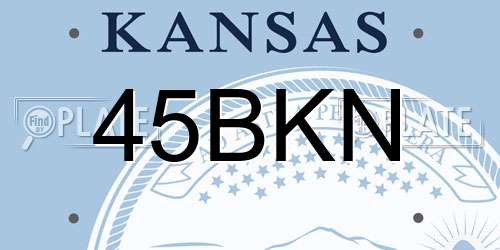 45BKN Kansas License Plate