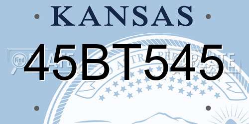 45BT545 Kansas License Plate